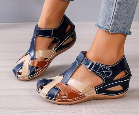 Olga | Damen Bequeme Flexible Orthopädische Sandalen mit Knöchelriemen