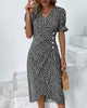 Ivy | Kurzärmeliges Kleid mit Blumenmuster
