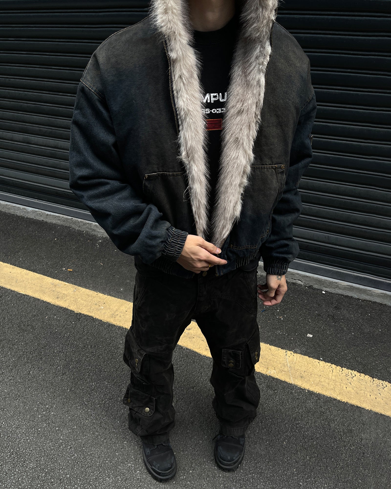 Zeke | Frühling und Sommer Dünn Vintage Verwitterte Kapuzenjacke