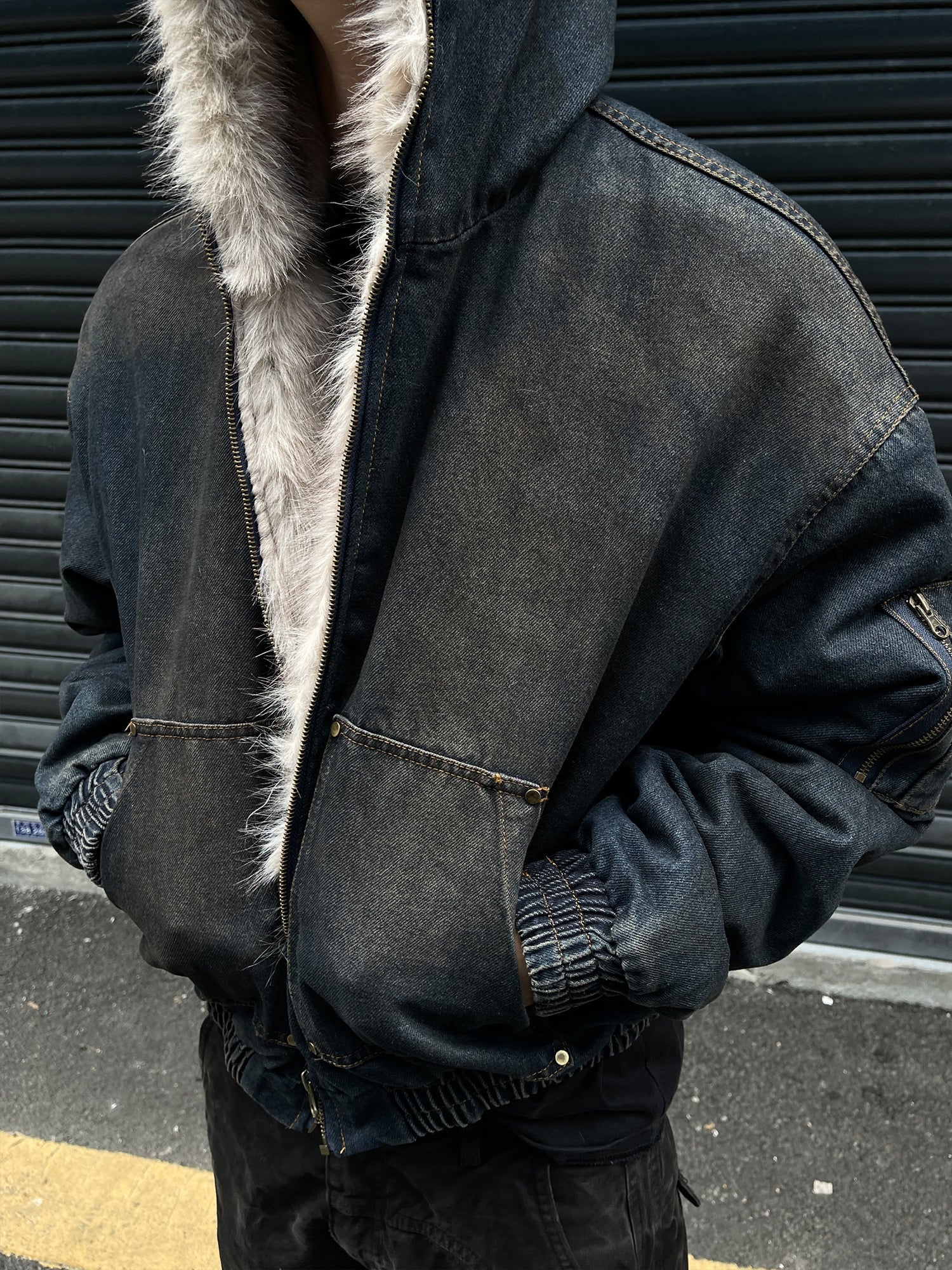 Zeke | Frühling und Sommer Dünn Vintage Verwitterte Kapuzenjacke
