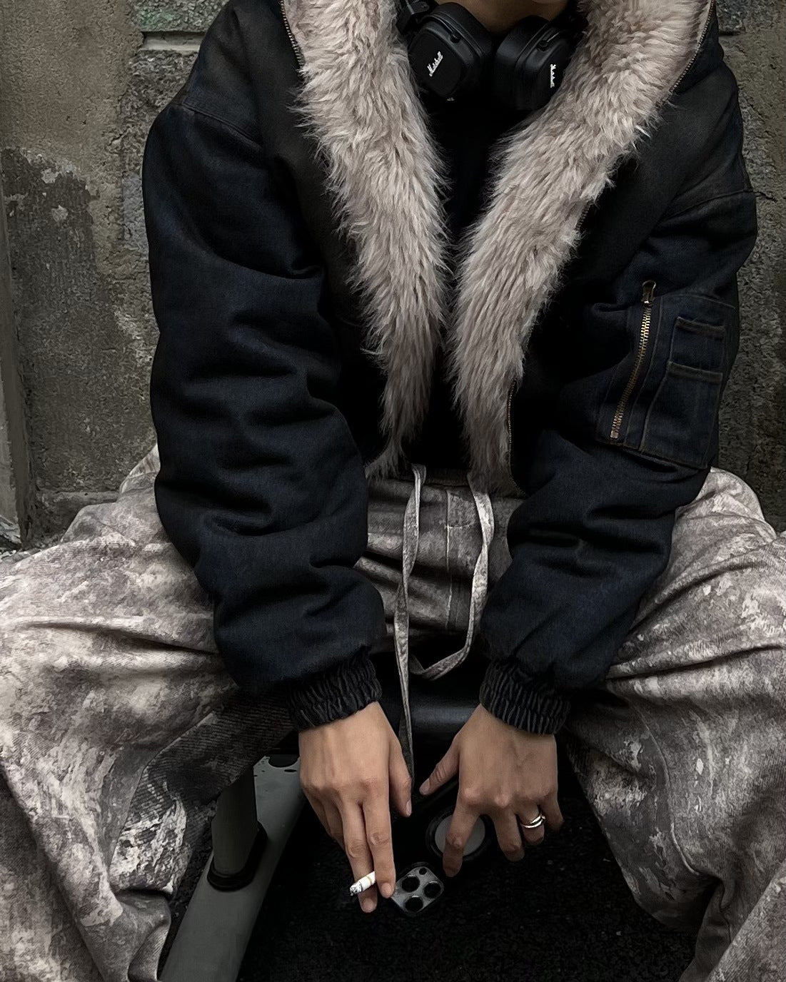 Zeke | Frühling und Sommer Dünn Vintage Verwitterte Kapuzenjacke