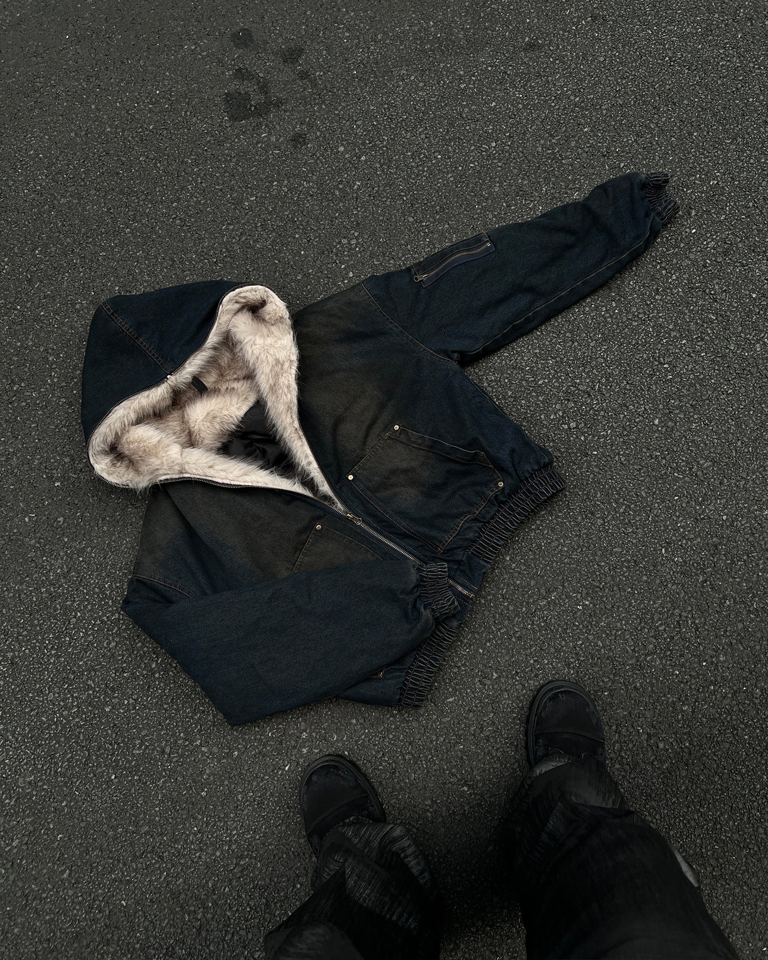 Zeke | Frühling und Sommer Dünn Vintage Verwitterte Kapuzenjacke