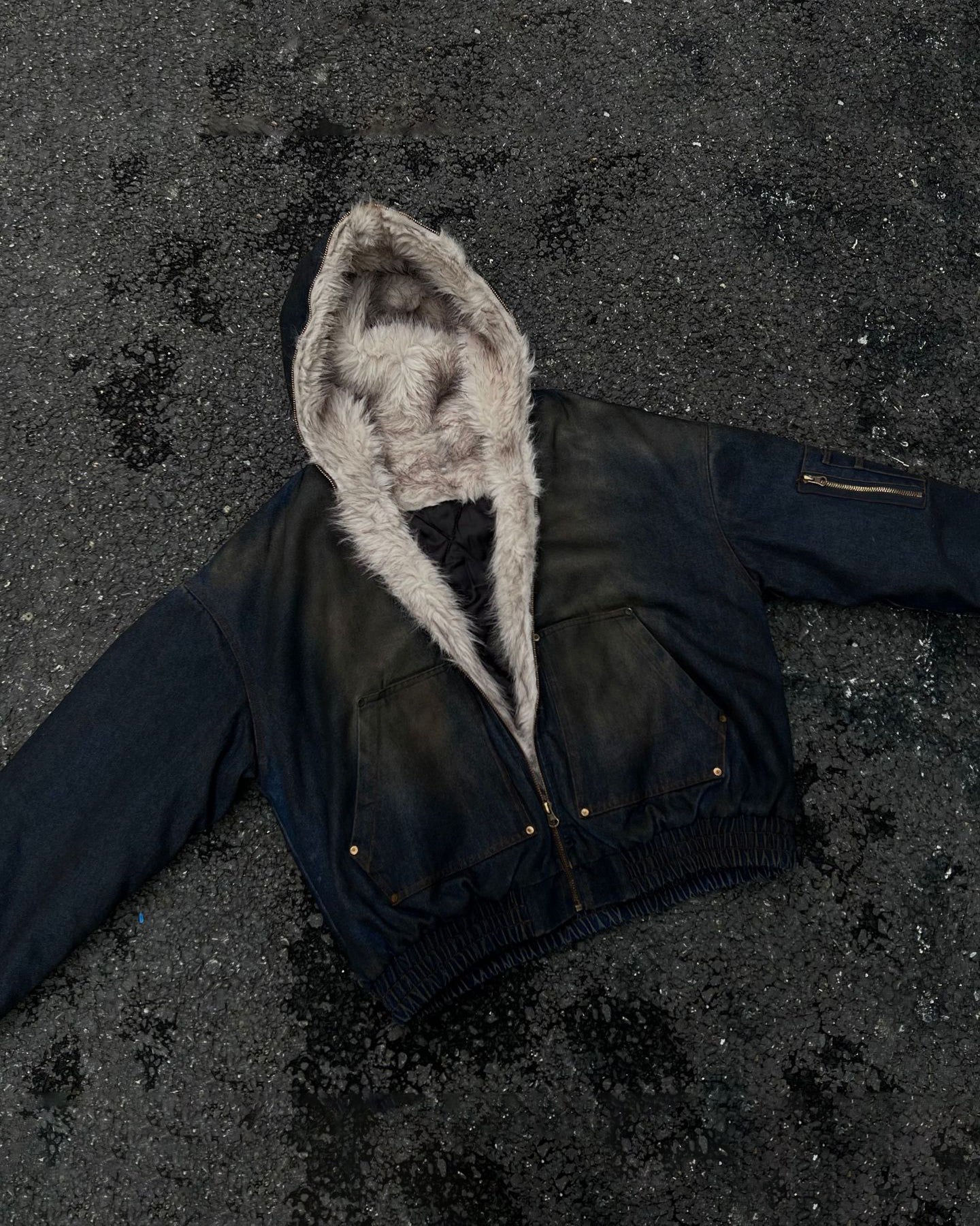Zeke | Frühling und Sommer Dünn Vintage Verwitterte Kapuzenjacke