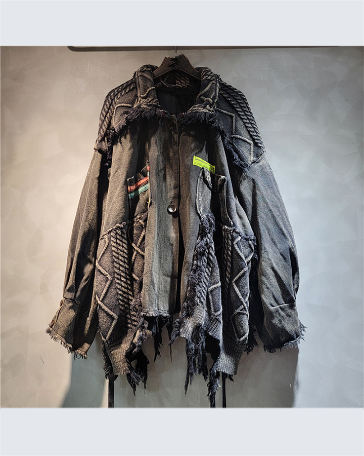 Joel | Dekonstruierte Denimjacke im Patchwork-Design mit Used-Optik