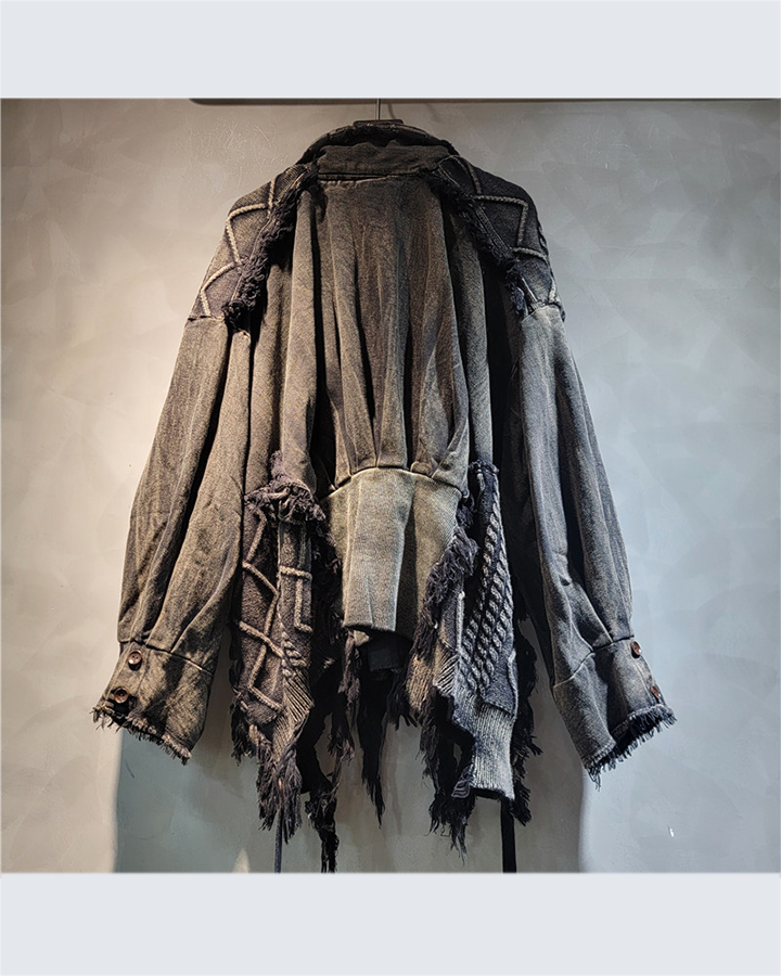 Joel | Dekonstruierte Denimjacke im Patchwork-Design mit Used-Optik