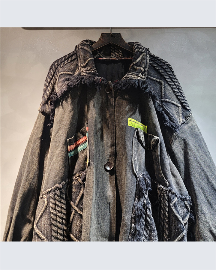 Joel | Dekonstruierte Denimjacke im Patchwork-Design mit Used-Optik