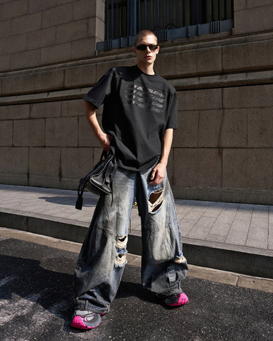 Savannah | Umgekehrte Taille Ausgefranste Blade Jeans