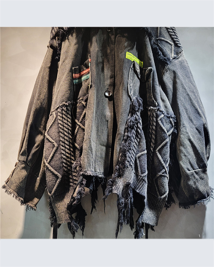 Joel | Dekonstruierte Denimjacke im Patchwork-Design mit Used-Optik