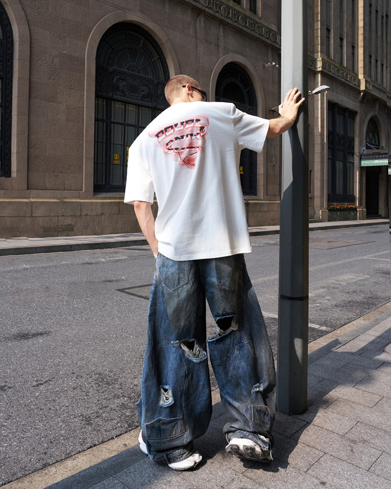 Savannah | Umgekehrte Taille Ausgefranste Blade Jeans