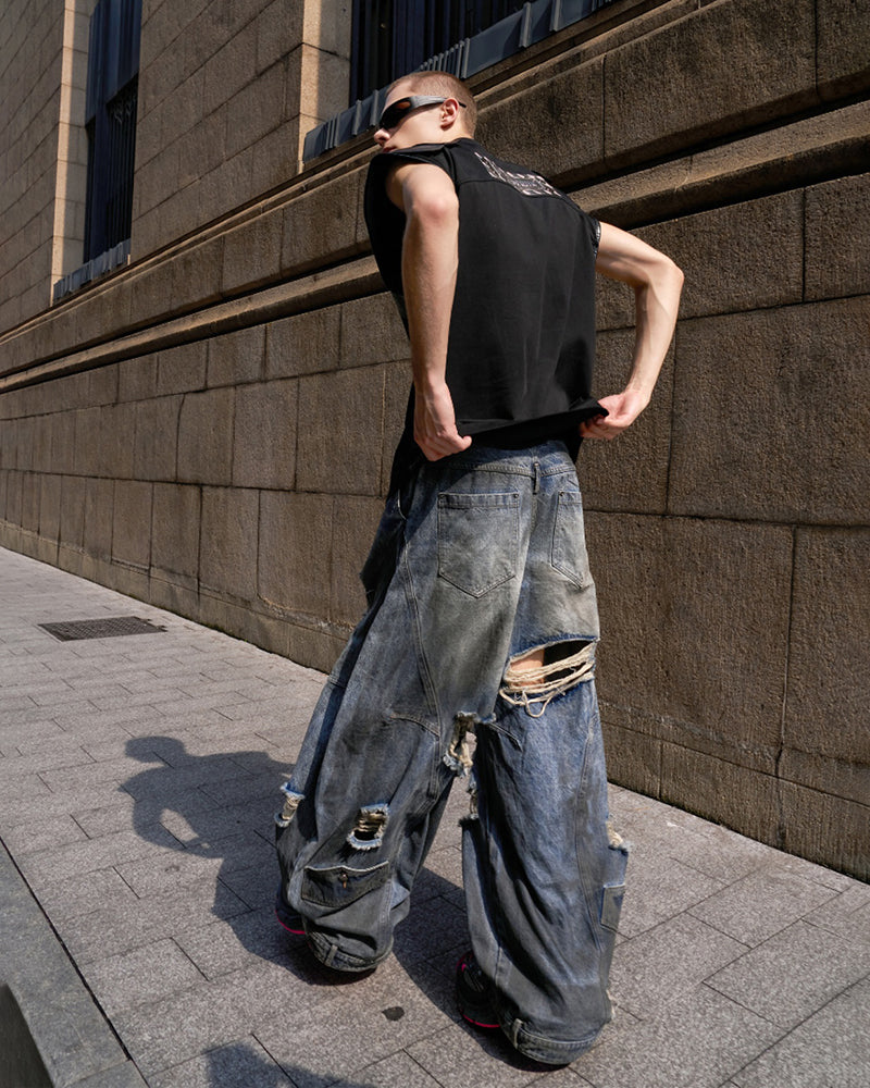 Savannah | Umgekehrte Taille Ausgefranste Blade Jeans