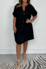 Aleah | Modische Casual Mehrfarbige Baumwoll-Loose-Knopfkleider