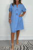 Aleah | Modische Casual Mehrfarbige Baumwoll-Loose-Knopfkleider