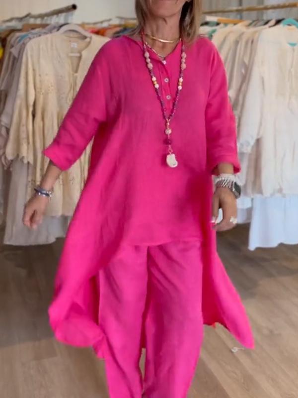 Stacey | Damenleinenanzug in Einheitsfarbe