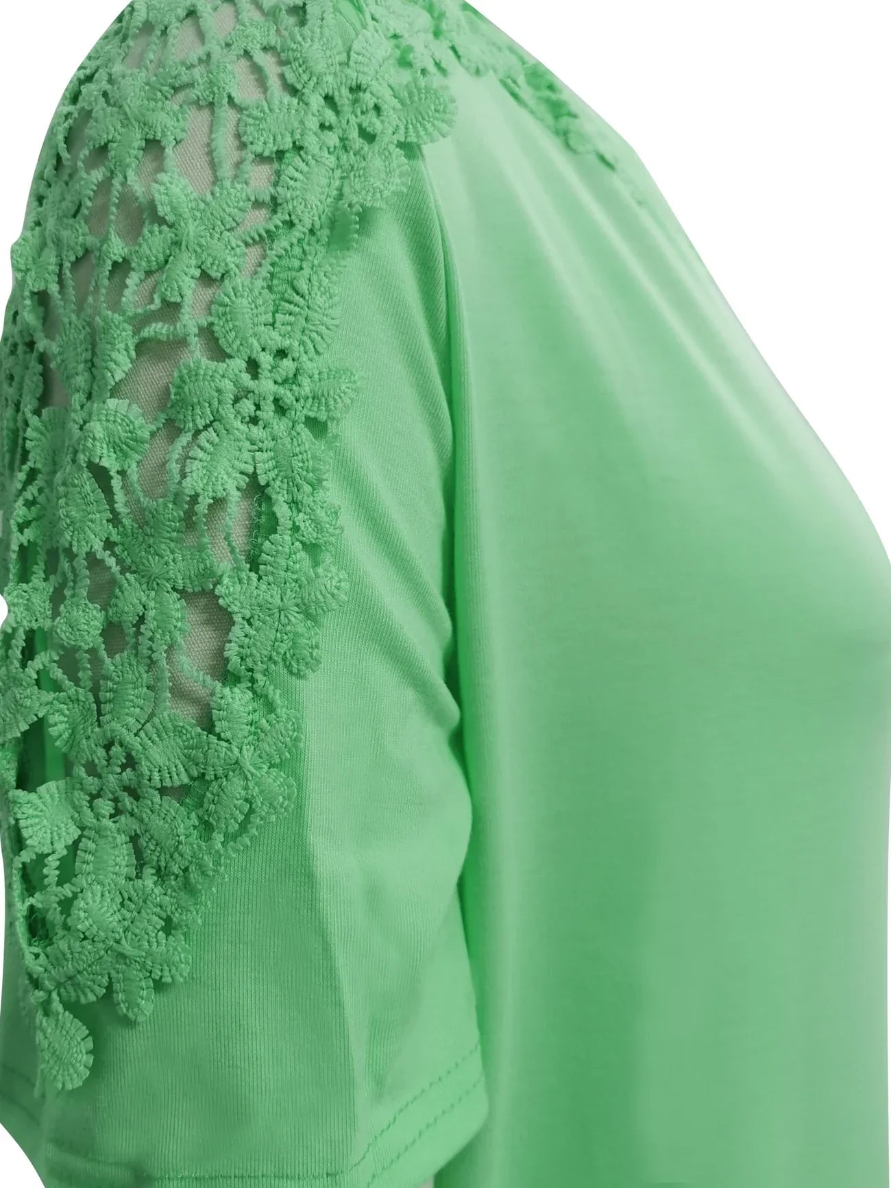 Addison | Elegantes Spitzen-Kurzarm-T-Shirt – Pastellfarben, Sommer, Damen