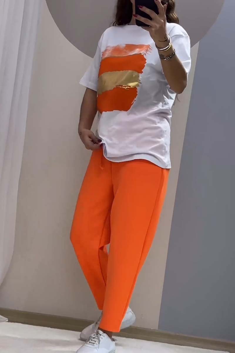 Rayan | Casualer Bräunungs-Set bestehend aus Top und Hose