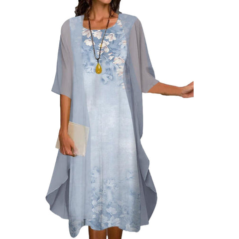 Claire | Damen zweiteiliges Blumenprint Kostümkleid