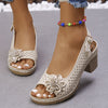 Dallas | Tagesangebot  Damen-Blumenblockabsatz-Sandalen
