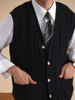 Herren-Kabelstrick-Wollmix-Westen