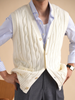 Herren-Kabelstrick-Wollmix-Westen