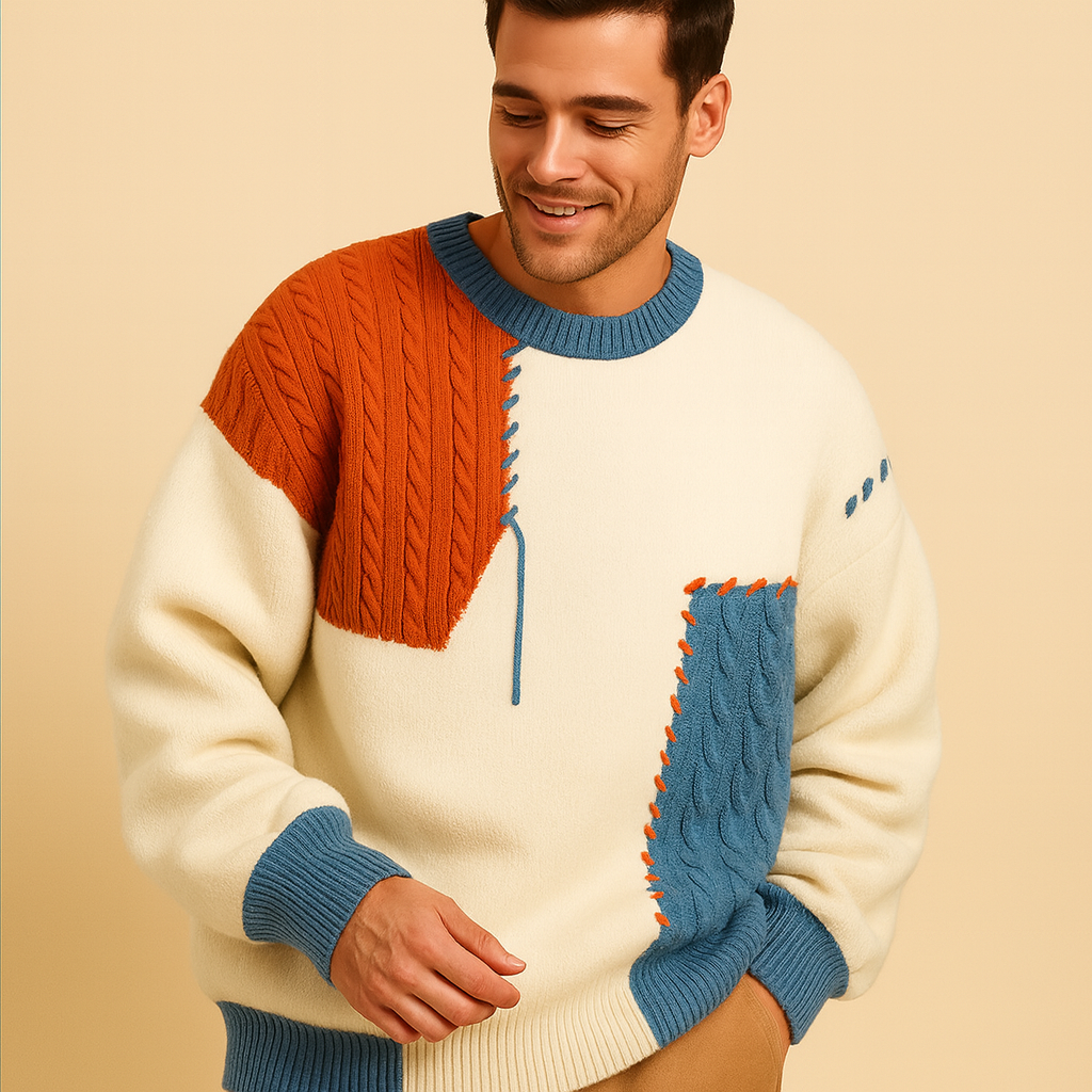India | Kreativer Patch-Pullover