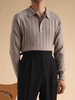 Ribbed Knit Polo Pullover