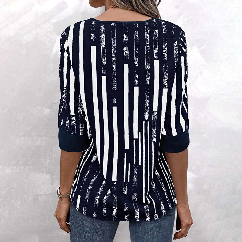 Zachary | Vintage-Gestreifte Bluse