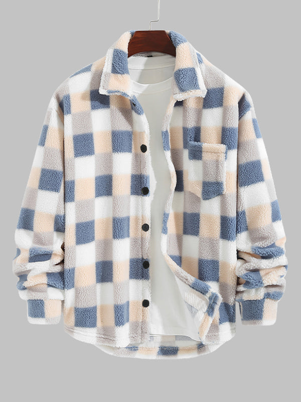Derek | Flauschige karierte Jacke