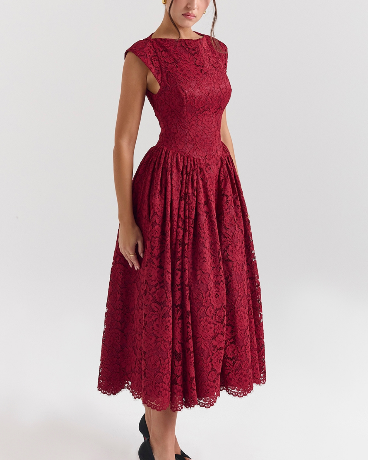 Josefina | Elegantes Midi-Kleid aus Rosenspitze