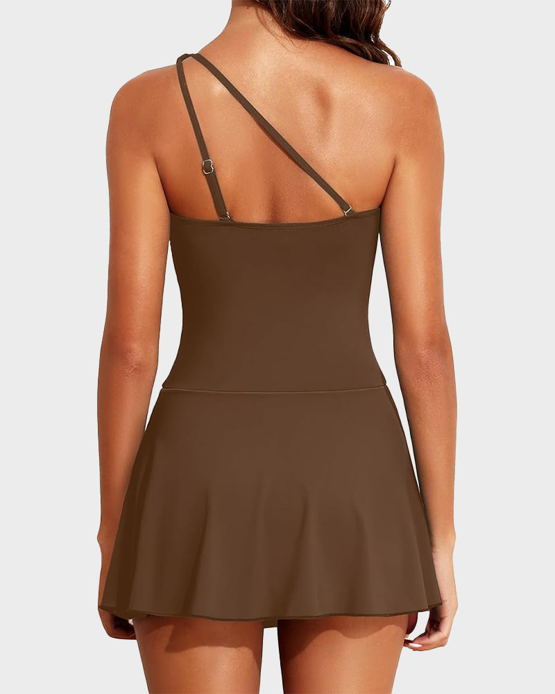 Kelli | Einarmiger Badeanzug mit Rock