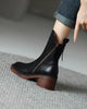 Lilith | Schwarzer Lederstiefel mit bequemem Absatz, elegant und zeitlos