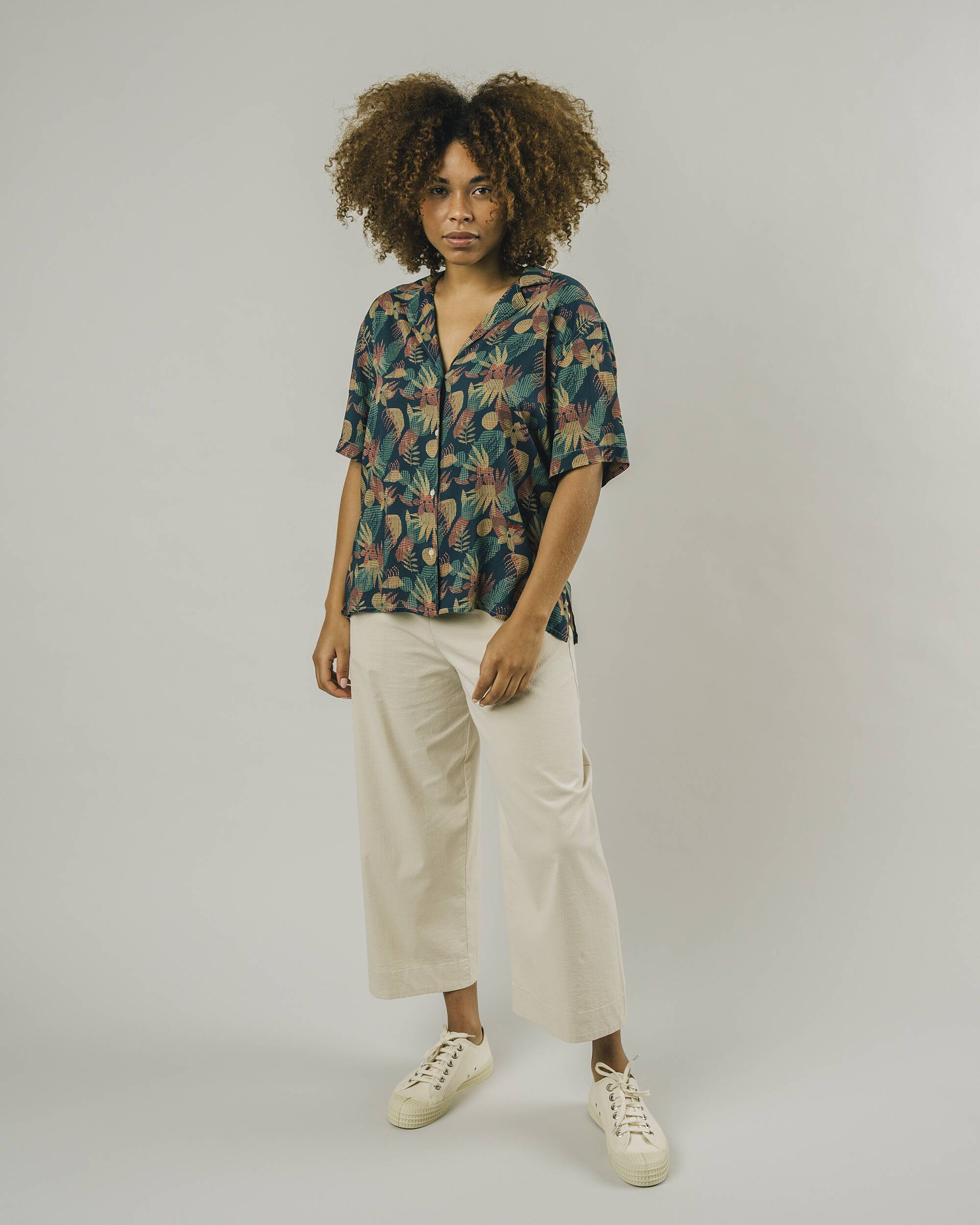 Zoie | Bluse Blume Vichy Marine