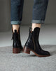 Lilith | Schwarzer Lederstiefel mit bequemem Absatz, elegant und zeitlos