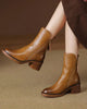 Lilith | Schwarzer Lederstiefel mit bequemem Absatz, elegant und zeitlos