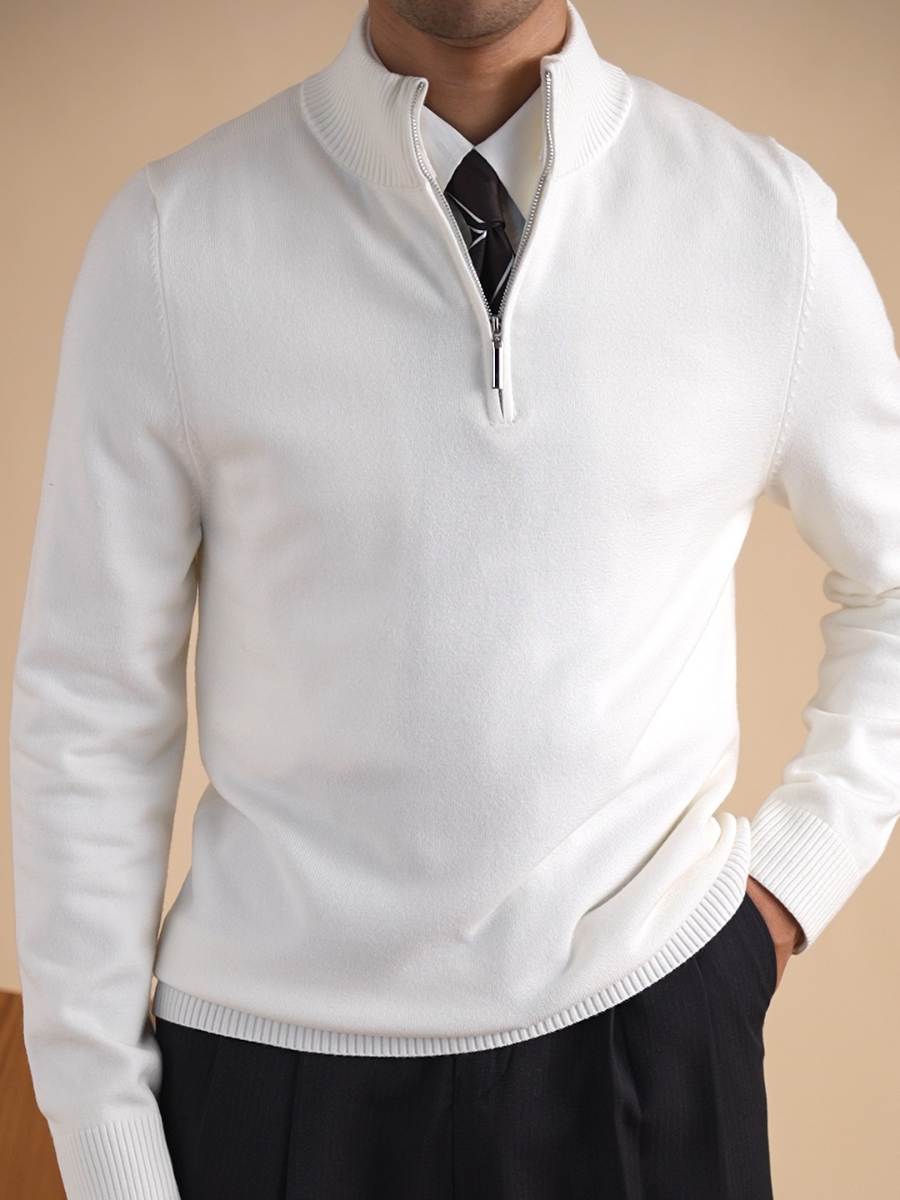 Halbreißverschluss-Strickpullover für Herren