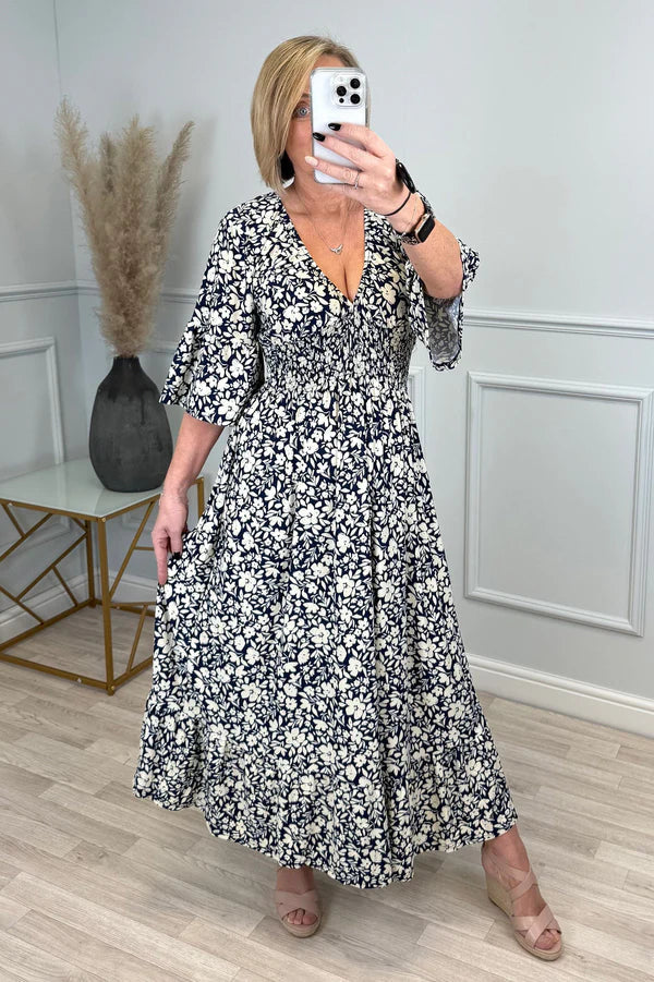 Ares | Faltenkleid mit Leopardenmuster