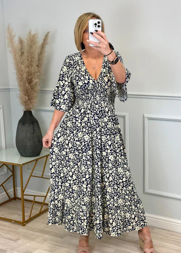 Ares | Faltenkleid mit Leopardenmuster