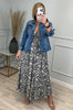 Ares | Faltenkleid mit Leopardenmuster