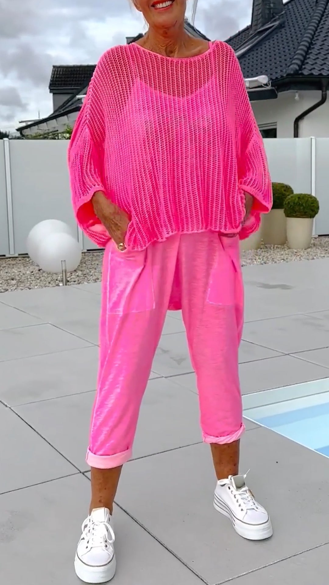 Bridger | Damen-Jumpsuit mit Buchstabendruck + hohler Kittel-Freizeitanzug