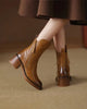 Lilith | Schwarzer Lederstiefel mit bequemem Absatz, elegant und zeitlos