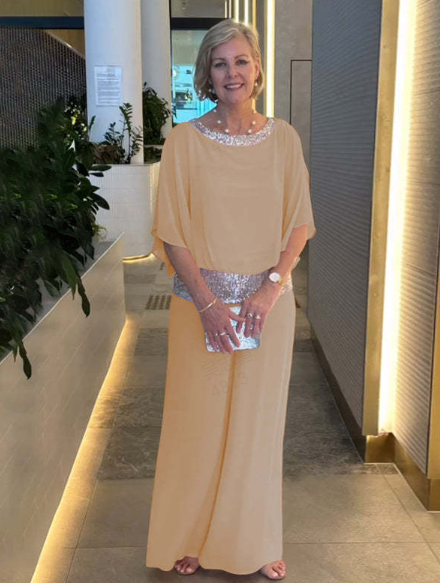 Makenna | Zweiteiliges elegantes Colorblock-Set mit Pailletten