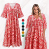Annie | Blumiges Kleid mit Spitzausschnitt in lockerer Passform