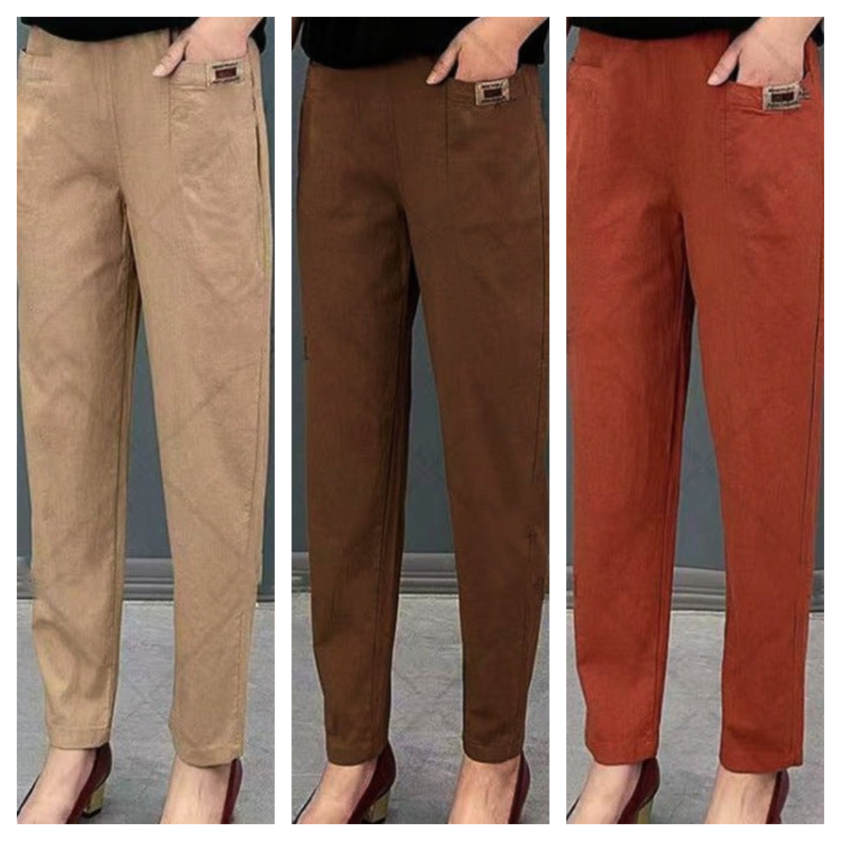 Meckaila | Bequeme Baumwoll-Harempantalons mit elastischem Bund für Damen