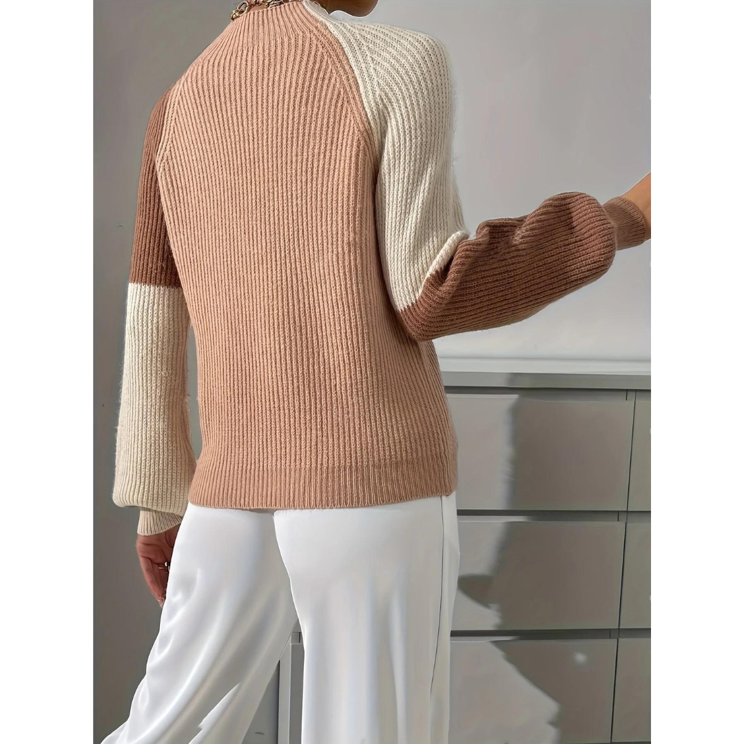 Evelia | Damenpullover mit Farbblock-Design