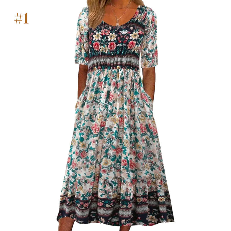 Liza | Elegantes Kleid mit Boho-Print für Damen