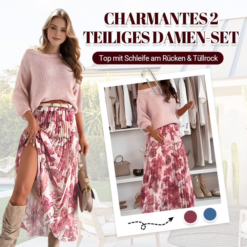 Zakai | Damen zweiteiliges Set: Oberteil mit Rundhalsausschnitt und bedrucktem