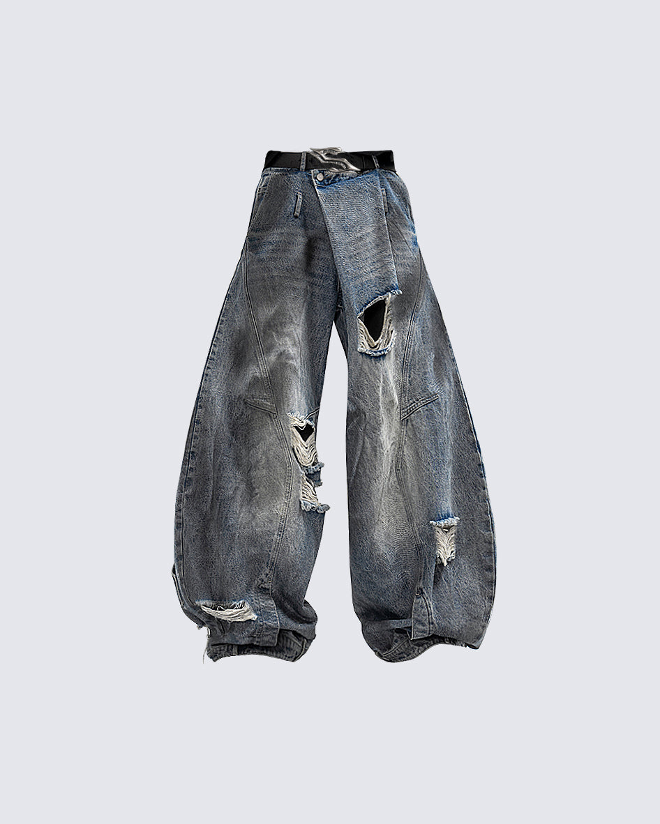 Savannah | Umgekehrte Taille Ausgefranste Blade Jeans