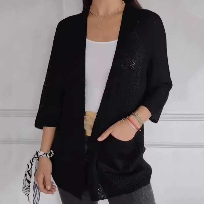 Dwight | Lässiger gestrickter Umhang mit offener Front