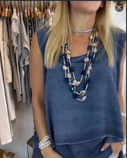 Heath | Zweiteiliges Set für Damen: ärmelloses Oberteil und bedruckte Hose