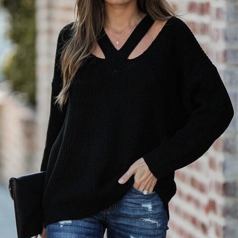 Fiona | Kuscheliger Strickpullover mit V-Ausschnitt