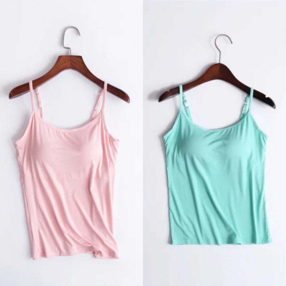 Leonora | Lockeres Leinen-Top mit integriertem BH